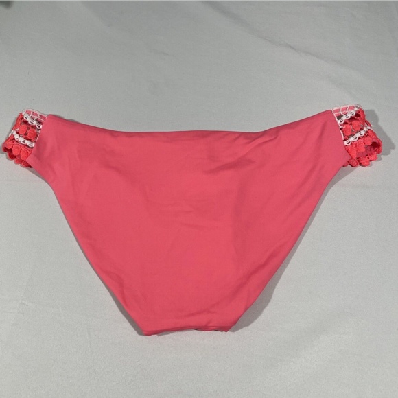 NWT Becca [ Small ] Delilah Avery Crochet-Side Bikini Bottoms in‎ Coral - Picture 7 of 11